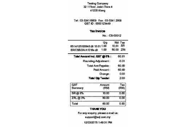 10 Cash Sales GST (Summary)